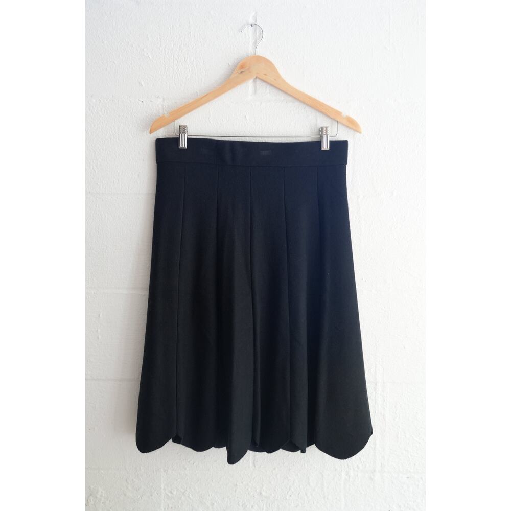 Scoop Black Pleated Knit Midi‎ Skirt Size Medium